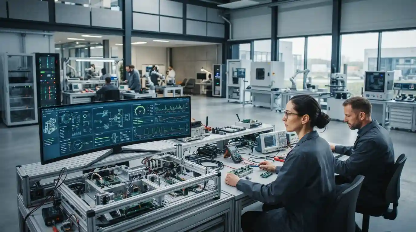 Advanced industrial technology systems in a modern professional environment